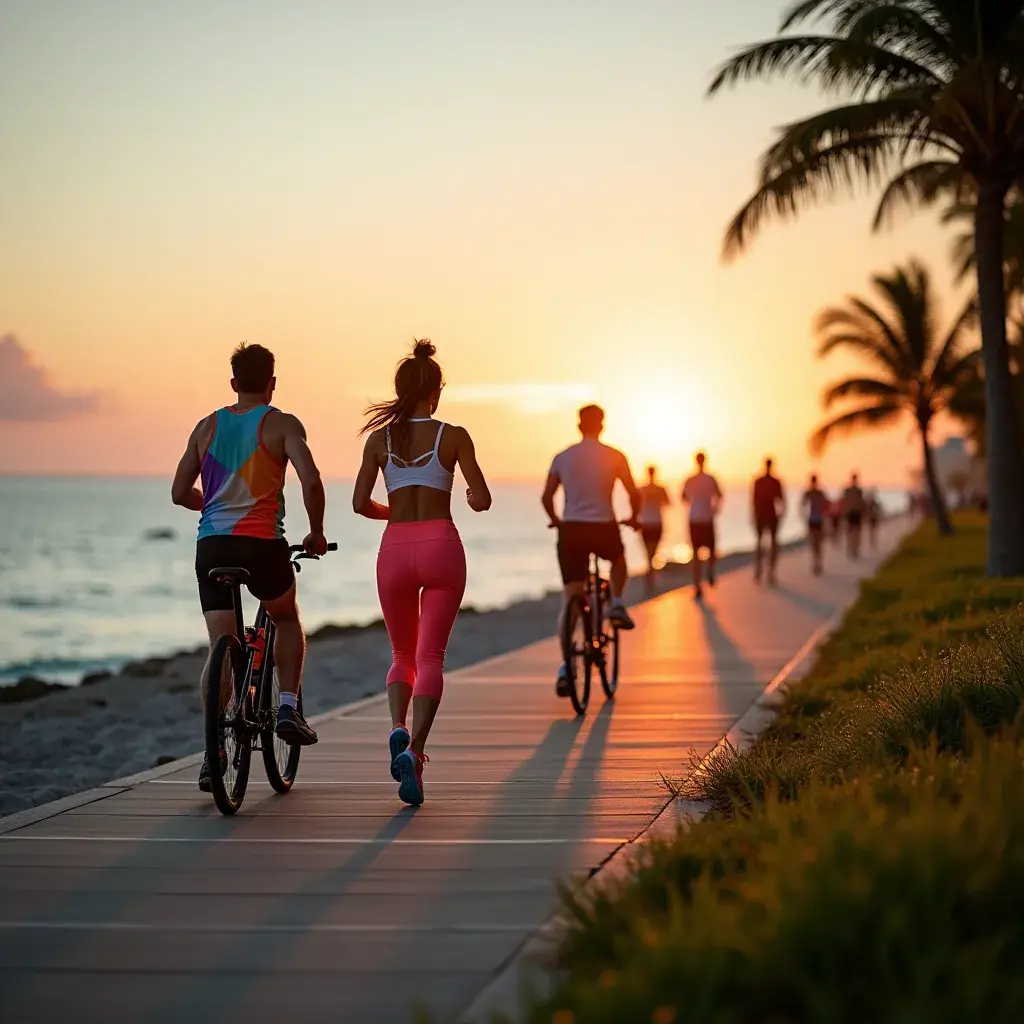 Живописный закат над горизонтом Маями Бич