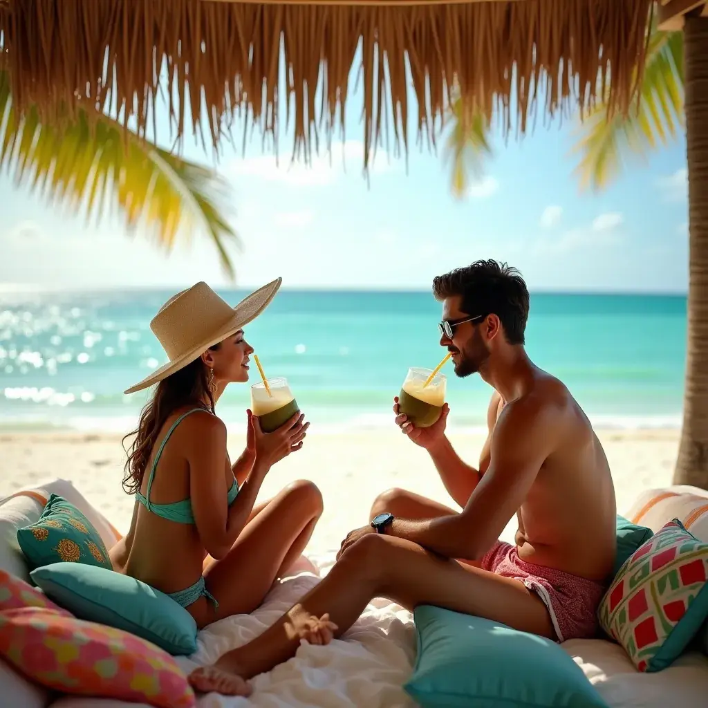 Пальмы, качающиеся на ветру, фон для отдыха