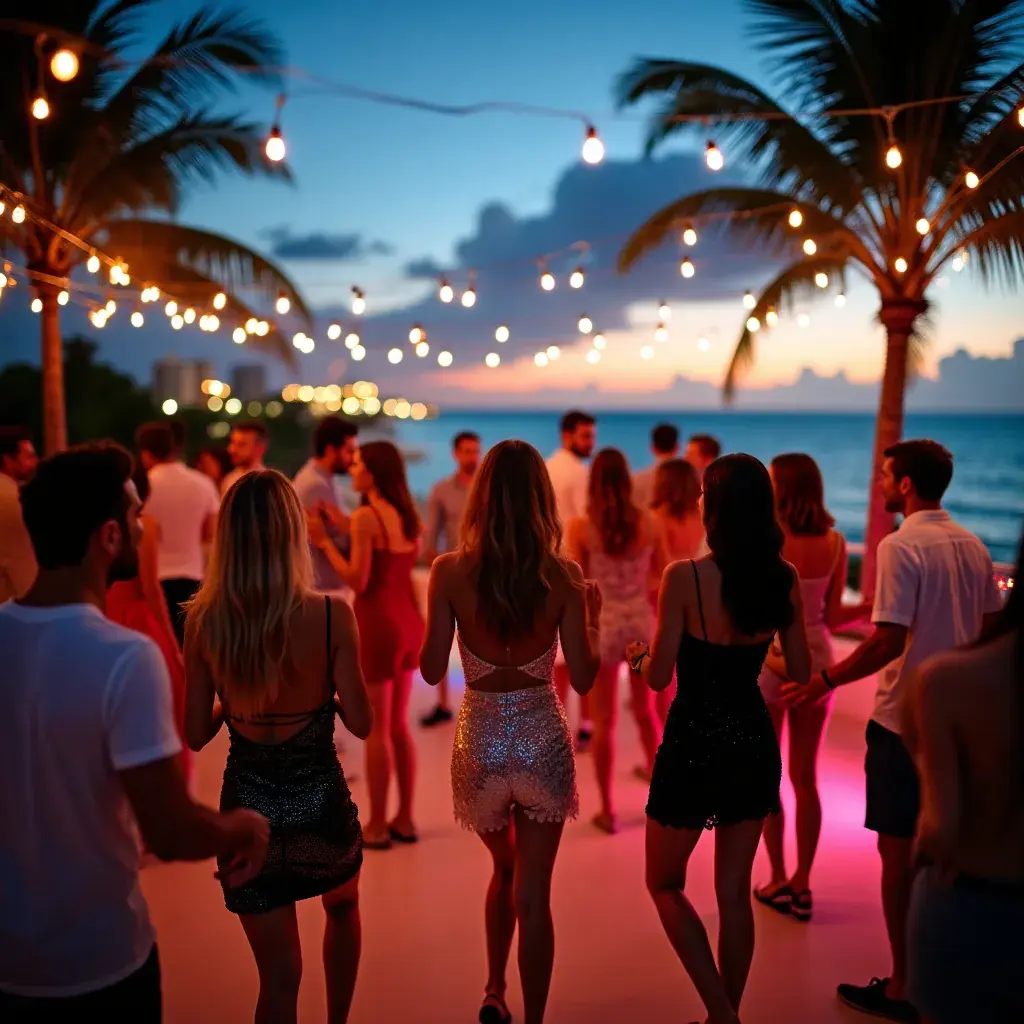 Танцоры на вечеринке под открытым небом