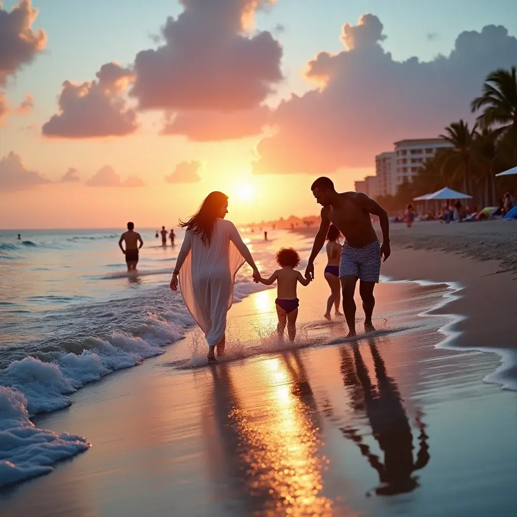 Велосипедисты, катающиеся вдоль набережной